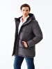 With Hood Puffer Dark Grey Coat