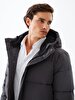 With Hood Puffer Dark Grey Coat