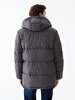 With Hood Puffer Dark Grey Coat