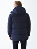 With Hood Puffer Dark Blue Coat