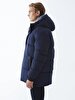 With Hood Puffer Dark Blue Coat
