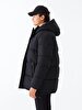 With Hood Puffer Black Coat