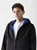 With Hood Thin Black Jacket