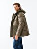 Puffer With Pockets Green Coat