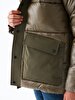 Puffer With Pockets Green Coat