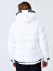 Puffer Contrast Striped White Coat