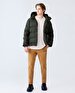 Puffer Contrast Striped Green Coat