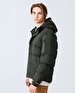Puffer Contrast Striped Green Coat