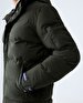 Puffer Contrast Striped Green Coat
