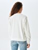 Logo Printed Crew Neck Beige Sweatshirt