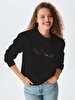 Logo Printed Crew Neck Black Sweatshirt