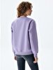 Logo Printed Crew Neck Lilac Sweatshirt