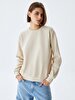 Basic Crew Neck Beige Sweatshirt