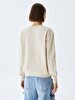 Basic Crew Neck Beige Sweatshirt