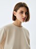 Basic Crew Neck Beige Sweatshirt