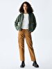 Plush Zipper Closing Green Cardigan