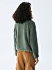 Plush Zipper Closing Green Cardigan