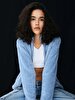 Plush Zipper Closing Blue Cardigan