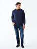 Bleached Crew Neck Navy Sweatshirt
