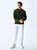Crew Neck Long Sleeve Green Sweatshirt