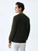 Crew Neck Long Sleeve Green Sweatshirt