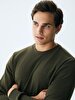 Crew Neck Long Sleeve Green Sweatshirt