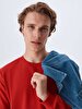 Crew Neck Red Sweatshirt