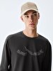 Logo Printed Crew Neck Anthracite Sweatshirt
