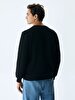 Crew Neck Black Sweatshirt