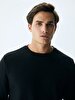 Crew Neck Black Sweatshirt