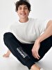 Written Waist Elastic Black Tracksuit