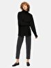 Basic Turtle Neck Long Sleeve Knitwear Black Pullover