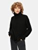 Basic Turtle Neck Long Sleeve Knitwear Black Pullover