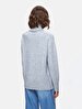 Basic Turtle Neck Long Sleeve Knitwear Grey Pullover