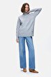 Basic Turtle Neck Long Sleeve Knitwear Grey Pullover
