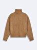 Oversized Turtle Neck Long Sleeve Knitwear Camel Pullover