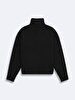 Oversized Turtle Neck Long Sleeve Knitwear Black Pullover