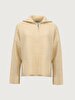 Zipper Collar Long Sleeve Knitwear Beige Pullover