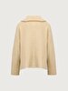 Zipper Collar Long Sleeve Knitwear Beige Pullover