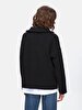 Zipper Collar Long Sleeve Knitwear Black Pullover