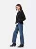 Zipper Collar Long Sleeve Knitwear Black Pullover
