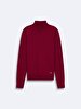Straight Collar Long Sleeve Basic Knitwear Red Pullover