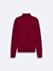 Straight Collar Long Sleeve Basic Knitwear Red Pullover