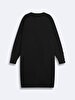 Front Open Long Sleeve Knitwear Black Cardigan