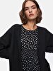 Front Open Long Sleeve Knitwear Black Cardigan