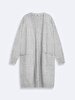 Front Open Long Sleeve Knitwear Grey Cardigan