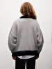V-neck Buttoned Oversized Knitwear Grey Cardigan