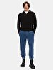 Polo Turtle Neck Zipper Closing Knitwear Black Pullover