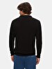 Polo Turtle Neck Zipper Closing Knitwear Black Pullover