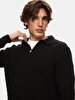 Polo Turtle Neck Zipper Closing Knitwear Black Pullover